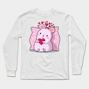 kawaii style, lovers mice, Valentine's day, cute kawaii mice. Long Sleeve T-Shirt